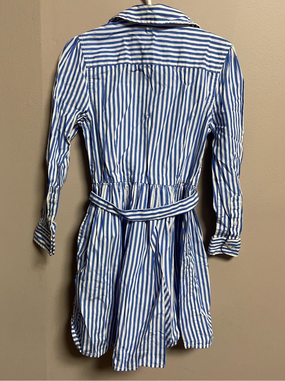 Girls Polo Ralph Lauren Blue-White Striped Shirt Dress Size 5 - Picture 2 of 3